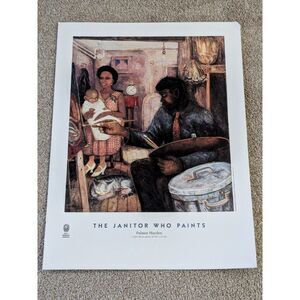 The Janitor Who Paints Palmer Hayden African American Art Print Black Folk VTG‎